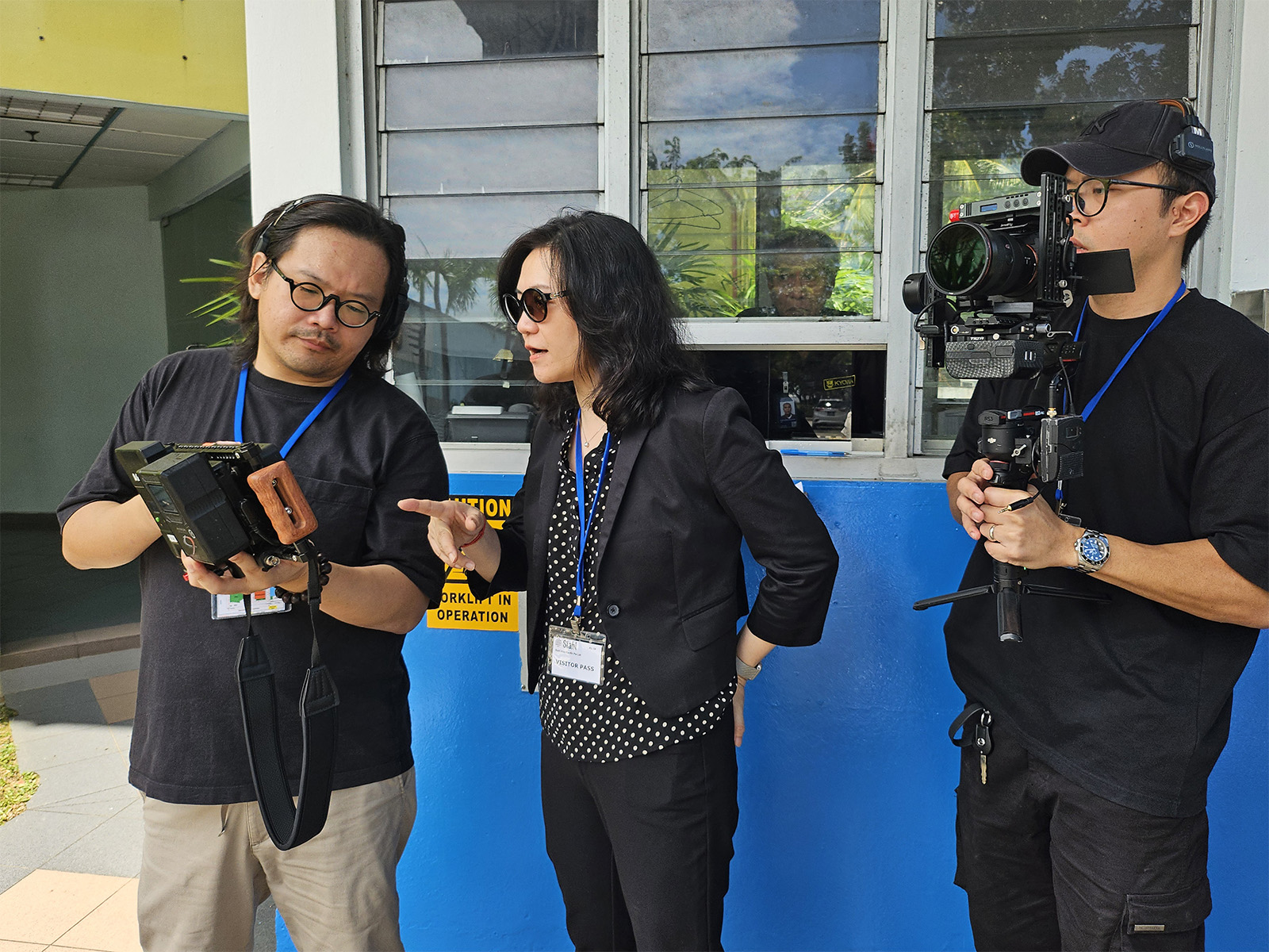 Justin directing on set